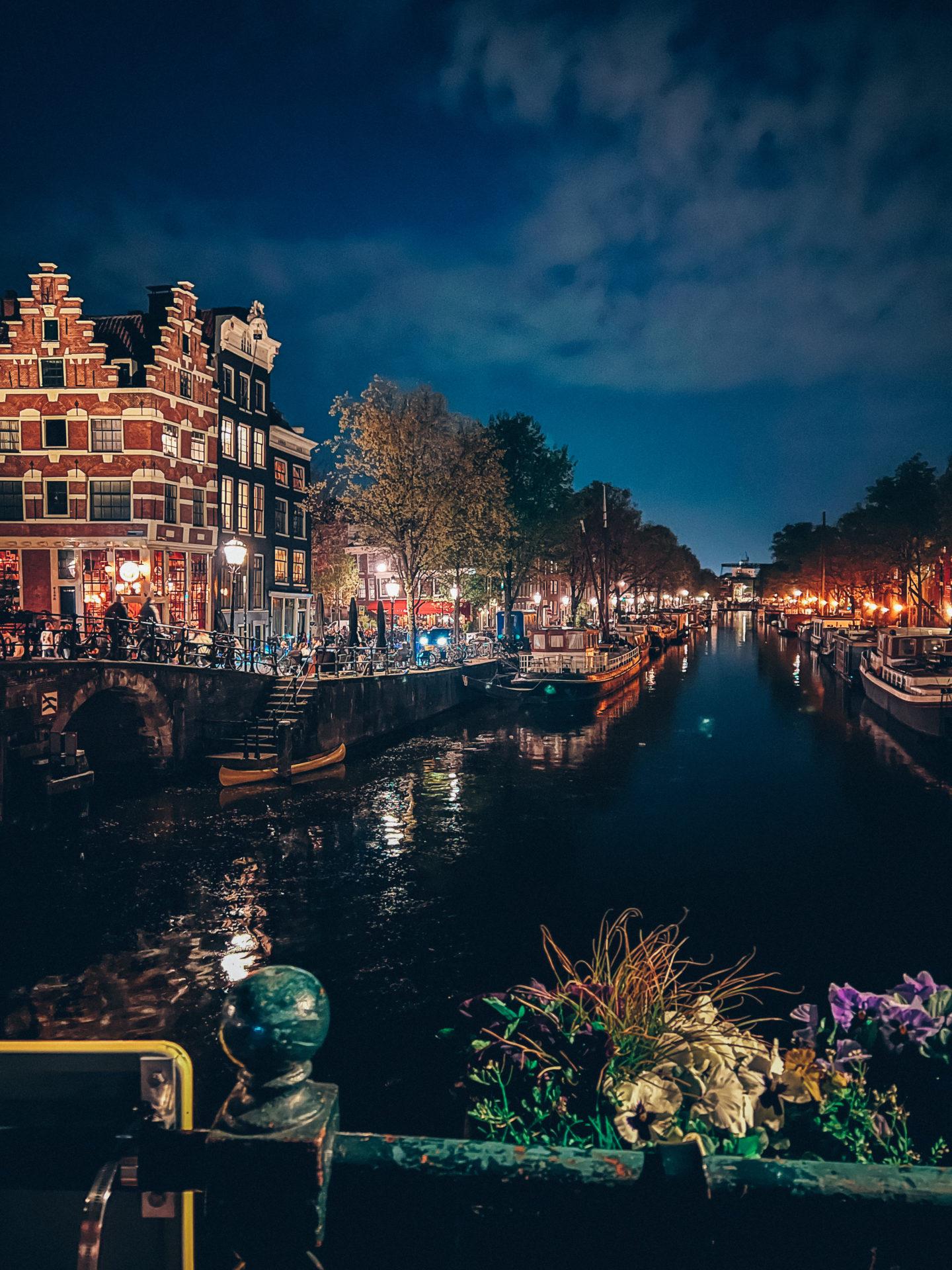 Amsterdam lights at night