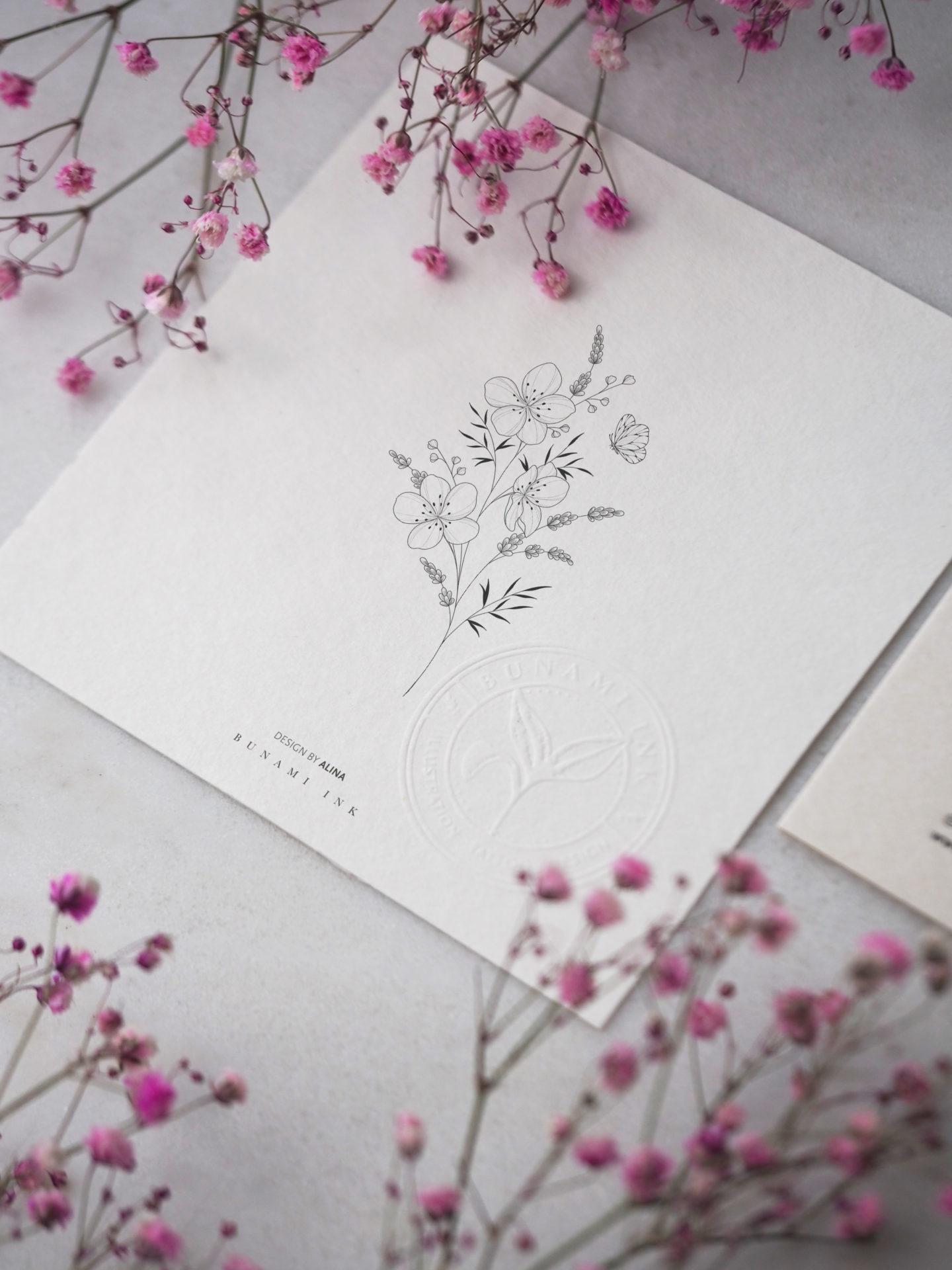 Blossoms & lavender by Alina BUNAMI INK 2023-03-29