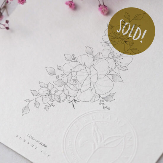 Wild peony floral by Alina BUNAMI INK 2025-04-07_sold