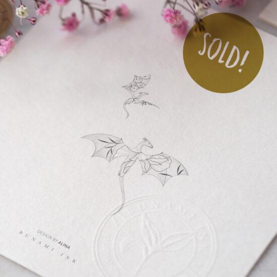 Floral dragons by Alina BUNAMI INK 2025-05-22_sold